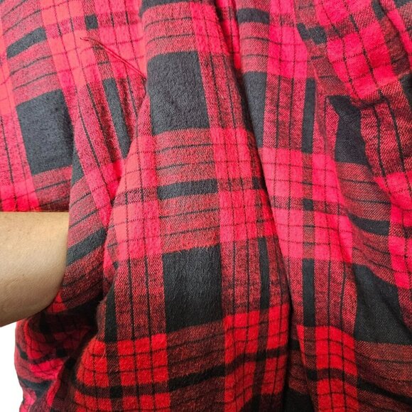 Omo Norma Kamali 80s Red & Black Buffalo Plaid Puffer Sleeping Bag Car Jacket OS - Picture 9 of 14